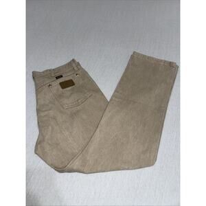 Wrangler Cowboy Cut Jeans Mens 36x32 Tan Brown 13MWZ Denim 100% Cotton EUC